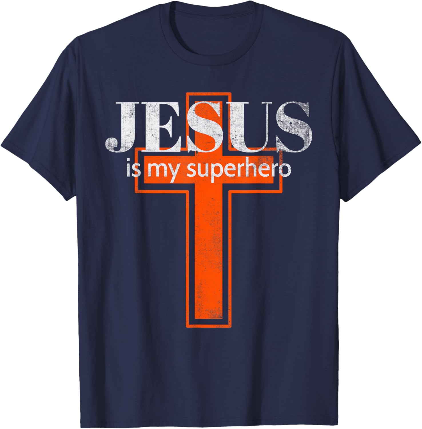 Jesus Is My Superhero Cute Powerful Christian T-Shirt - T-Shirt | Navy