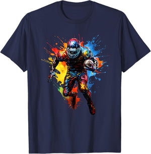 Football player paint splash T-Shirt - T-Shirt | Navy