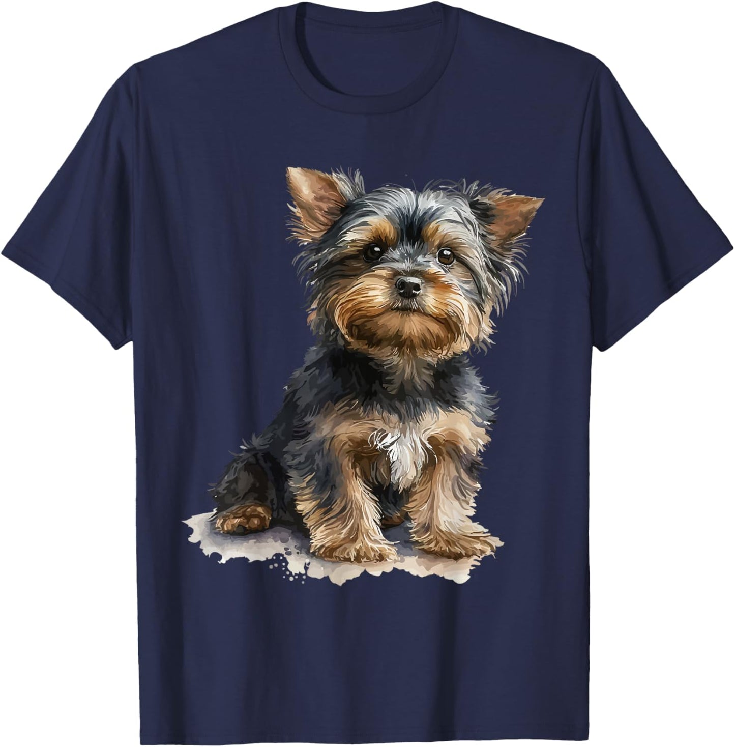Watercolour Yorkshire Terrier Yorkie T-Shirt - T-Shirt | Navy