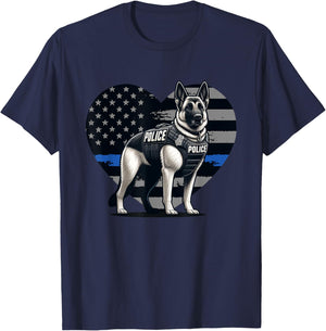 Police K9 Dog, Law Enforcement T-Shirt - T-Shirt | Navy