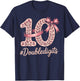 10 Birthday Girl Pink Coquette Bow Double Digits 10 Birthday T-Shirt - T-Shirt | Navy