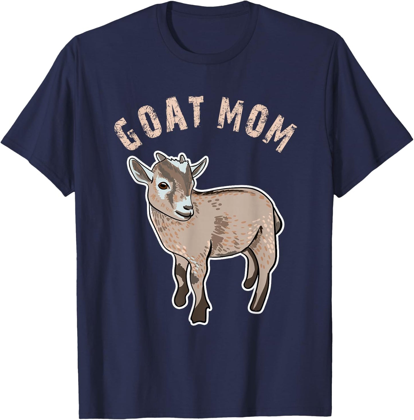 Cute Goat Mom Illustration Lovers Gifts Owner Farmer Gift T-Shirt - T-Shirt | Navy