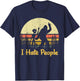 Alien Bigfoot Sasquatch Middle Finger I Hate People Funny T-Shirt - T-Shirt | Navy