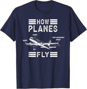 How Planes Fly aerospace T-Shirt - T-Shirt | Navy