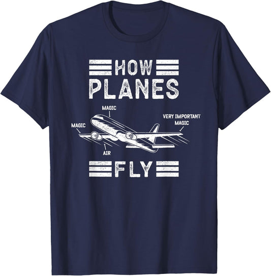 How Planes Fly aerospace T-Shirt - T-Shirt | Navy