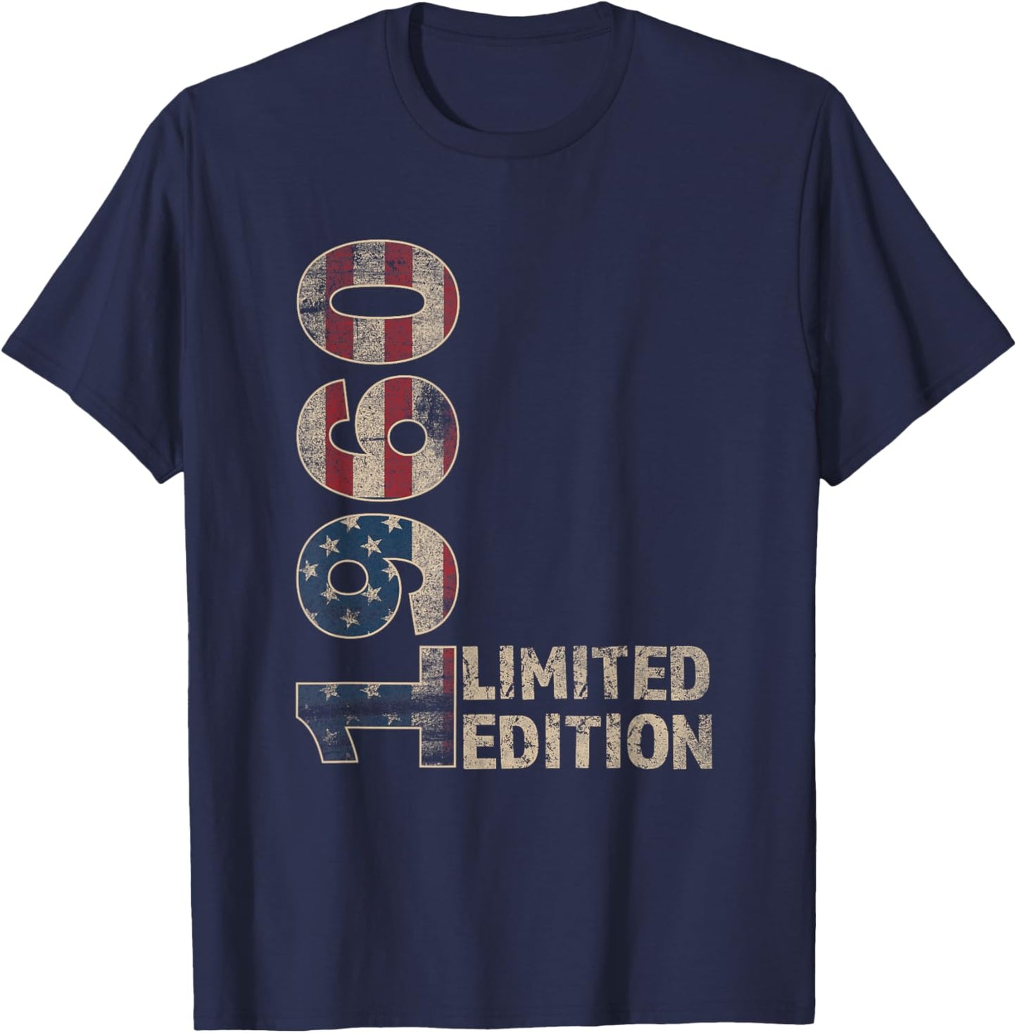 65th Birthday Gift Men Vintage Born 1960 Turning 65 Year Old T-Shirt - T-Shirt | Navy