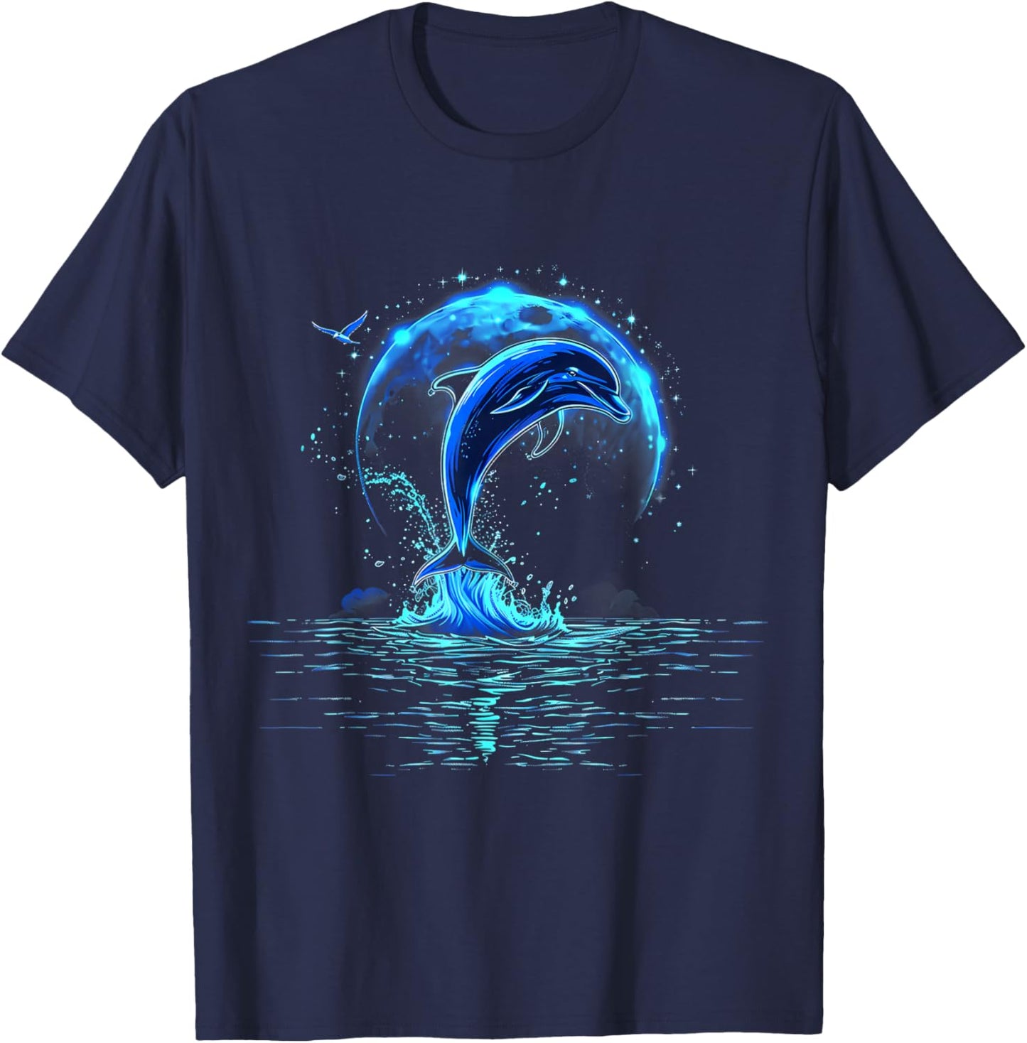 Sea Ocean Animal Lover Ocean Sea Dolphin Artwork Dolphin T-Shirt - T-Shirt | Navy