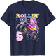 Unicorn Monster Truck 5th Birthday 5 Year Old Girls Party T-Shirt - T-Shirt | Navy