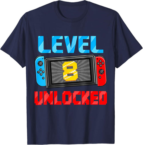 Level 8 Unlocked Gamer 8th Birthday Gift Video Game Boys