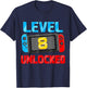 Level 8 Unlocked Gamer 8th Birthday Gift Video Game Boys T-Shirt - T-Shirt | Navy