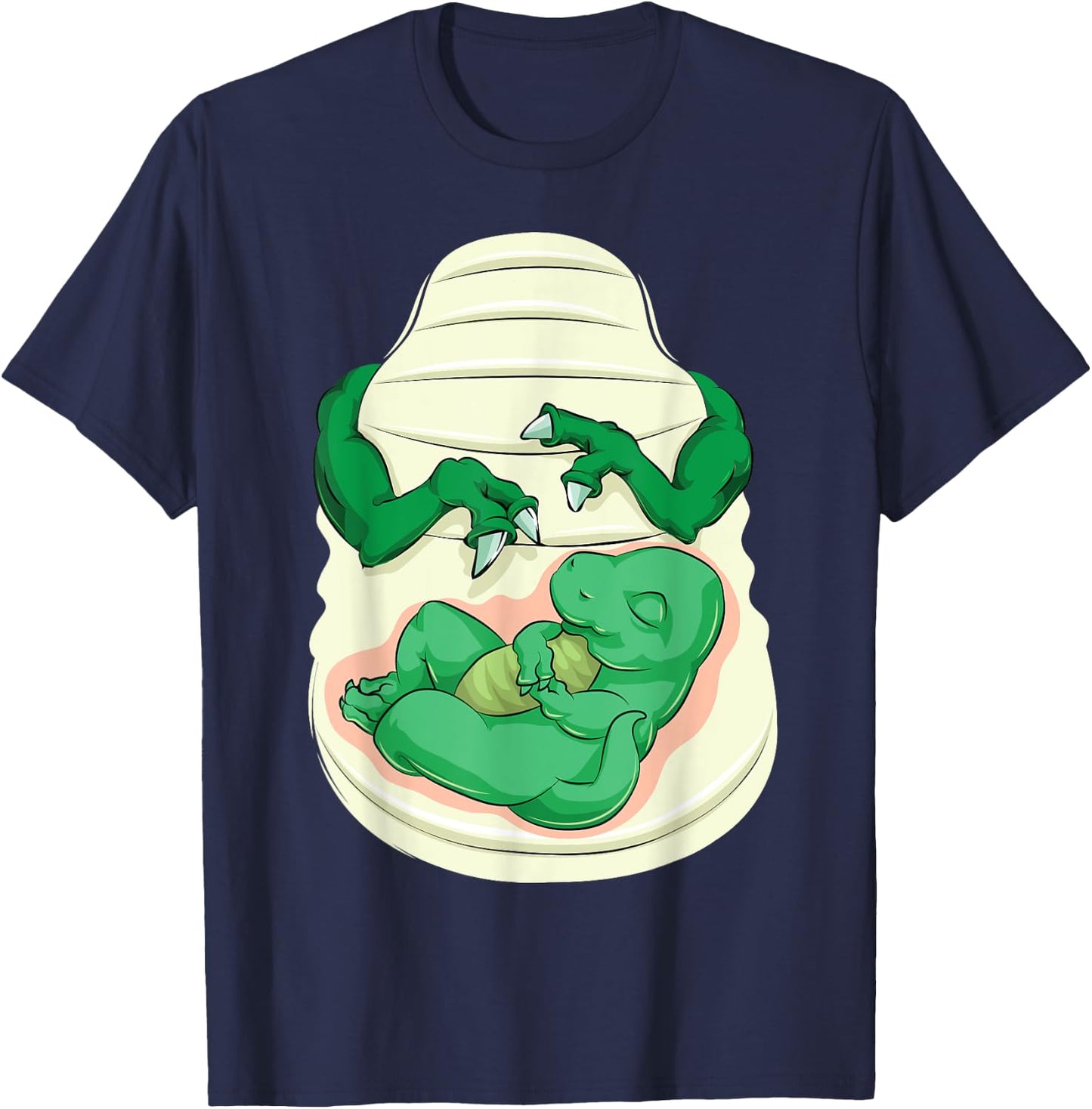 Cool Pregnant Dinosaur Halloween Costume Funny Lazy DIY Gift T-Shirt - T-Shirt | Navy