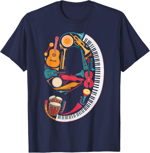 Musical Instruments Theme 9th Birthday Musician Music Player