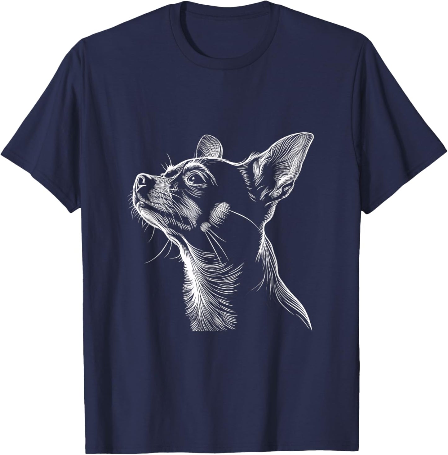 Chihuahua Owner a Lineart of a Chihuahua T-Shirt - T-Shirt | Navy