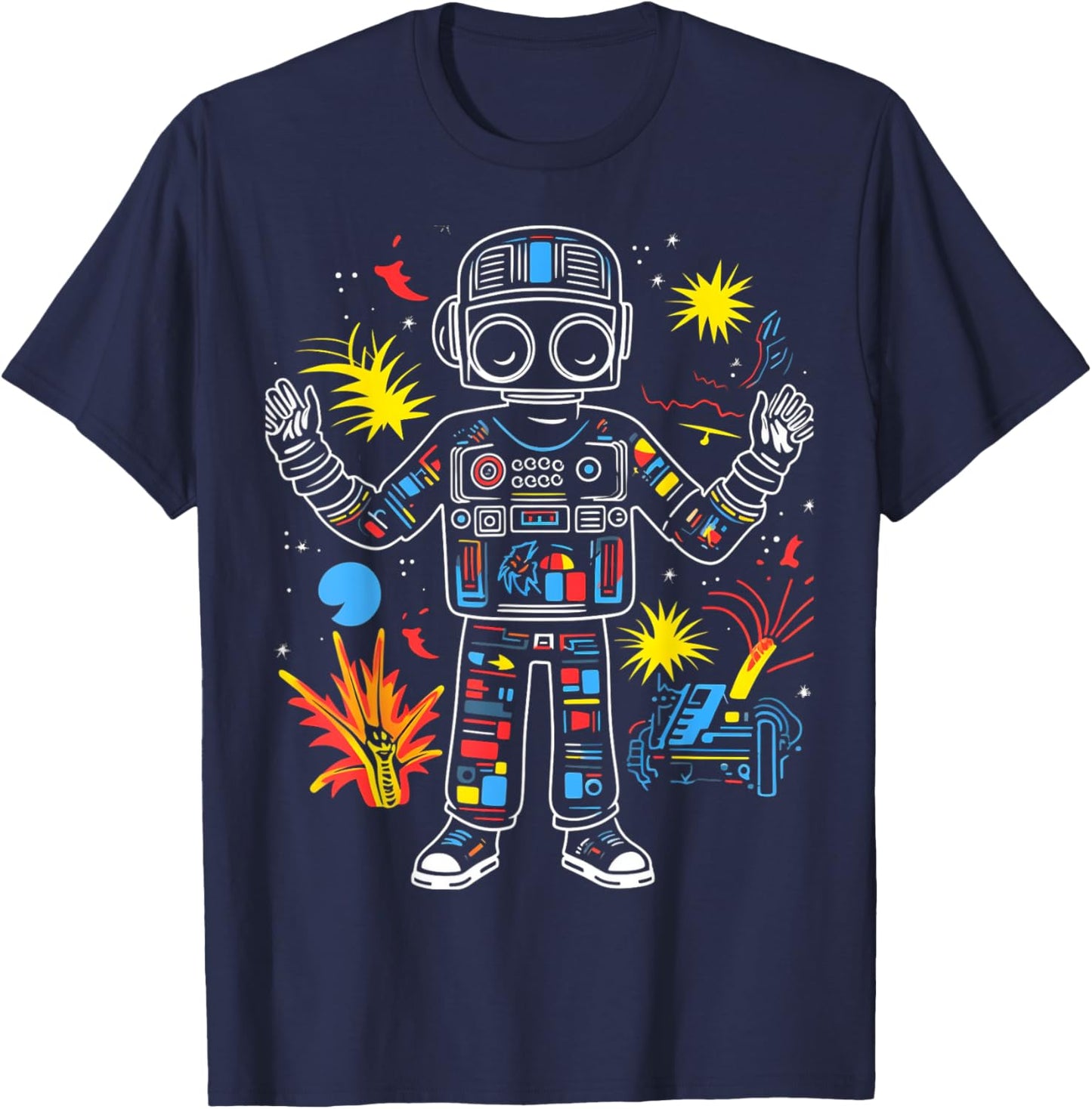 Space Boom | Men Women (S-6XL) | Graphic T-Shirt - T-Shirt | Navy