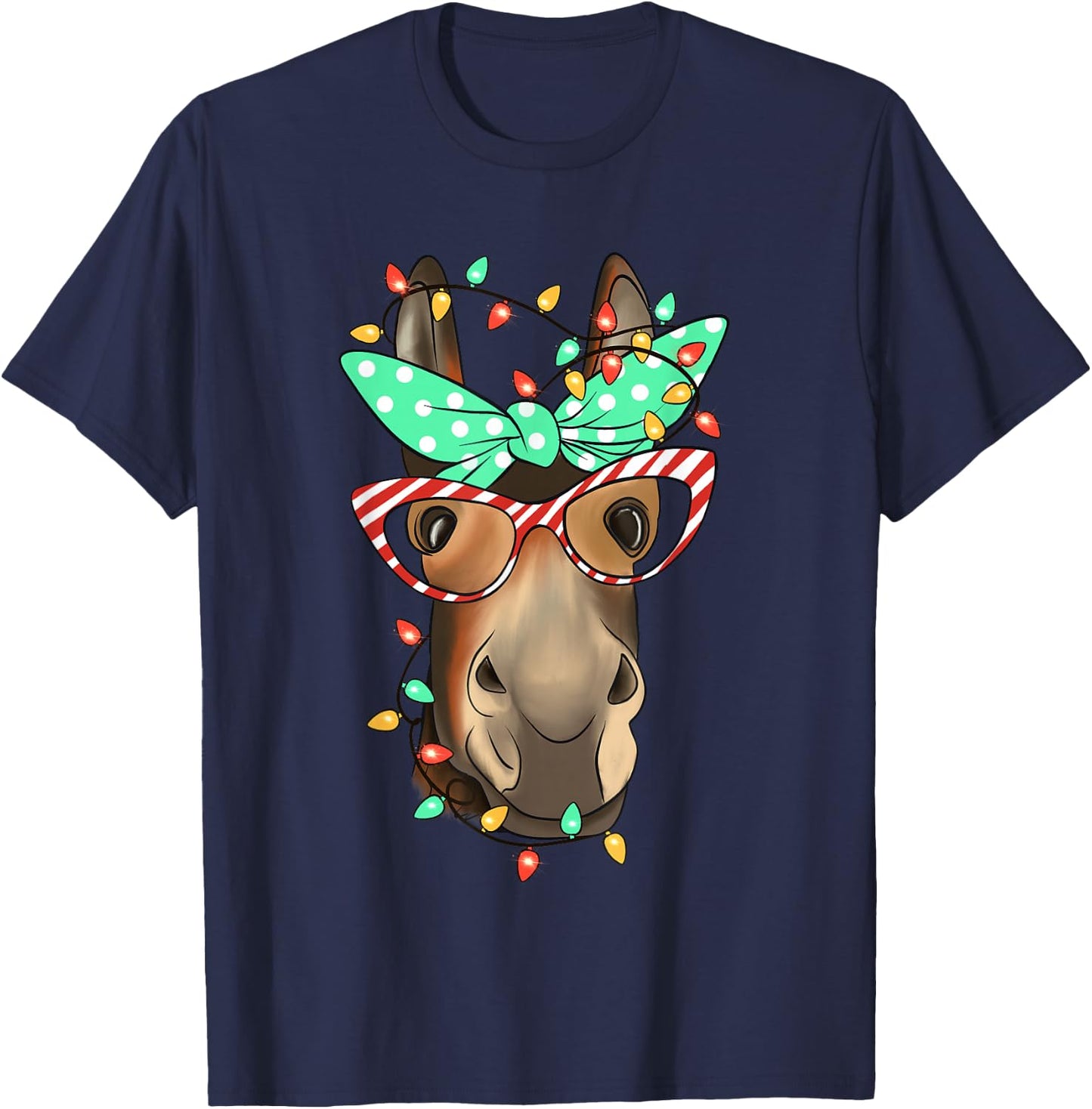 Funny Donkey Farmer Women Girls Family Christmas T-Shirt - T-Shirt | Navy