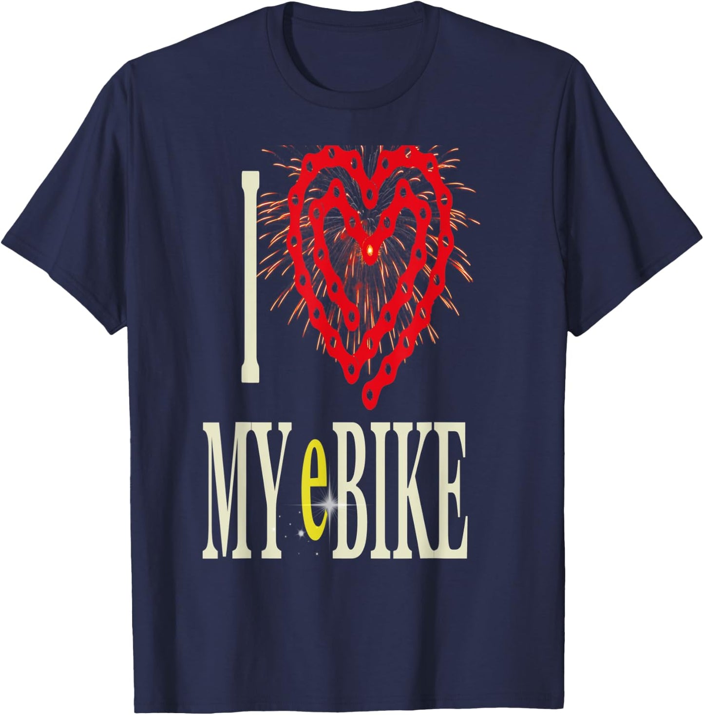 I love my ebike novelty Gift electric bike rider T-Shirt - T-Shirt | Navy