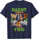 2nd Birthday Zoo Safari Jungle Daddy Of The Wild and Two T-Shirt - T-Shirt | Navy