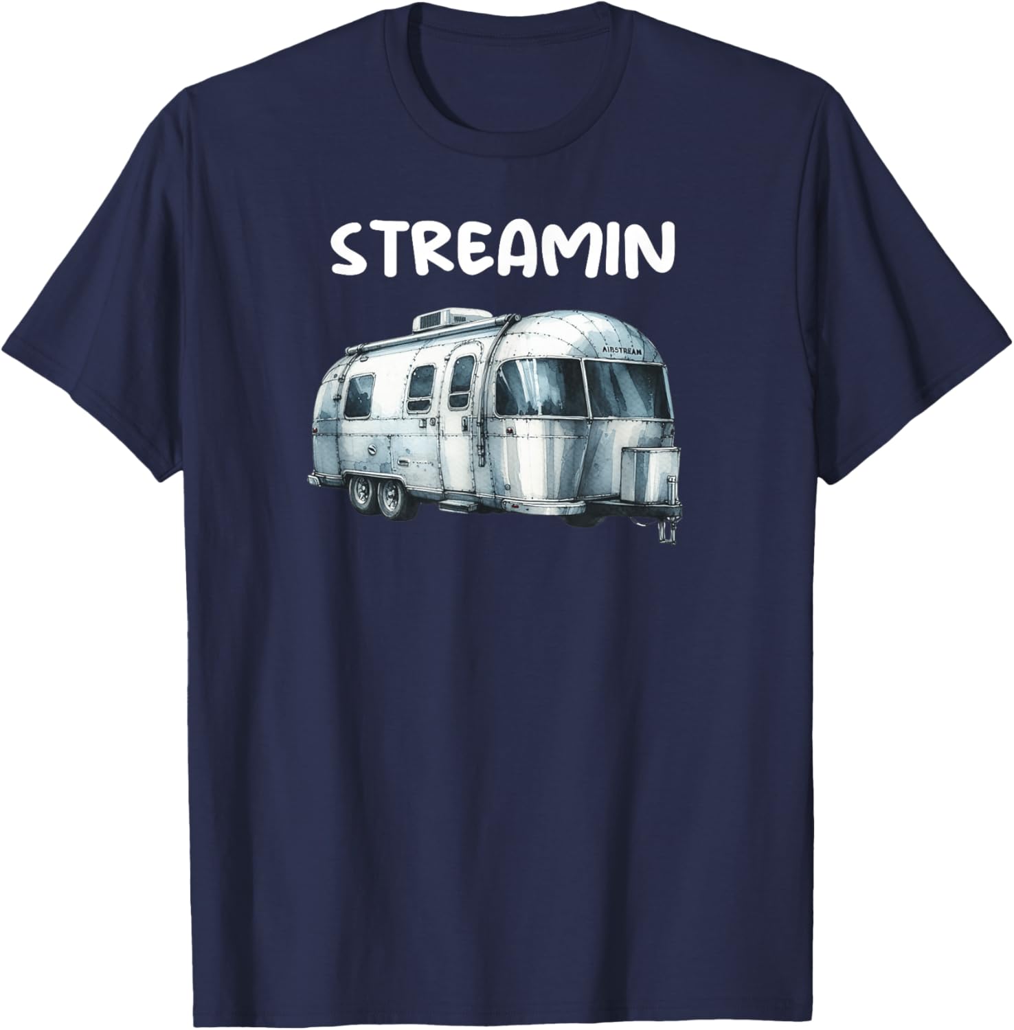 Great Retro Vintage Airstream Funny Camping T-Shirt - T-Shirt | Navy