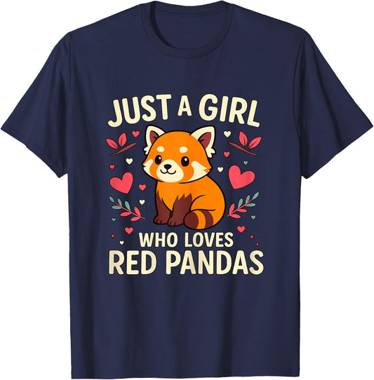 Just a Girl who Loves Red Pandas T-Shirt - T-Shirt | Navy