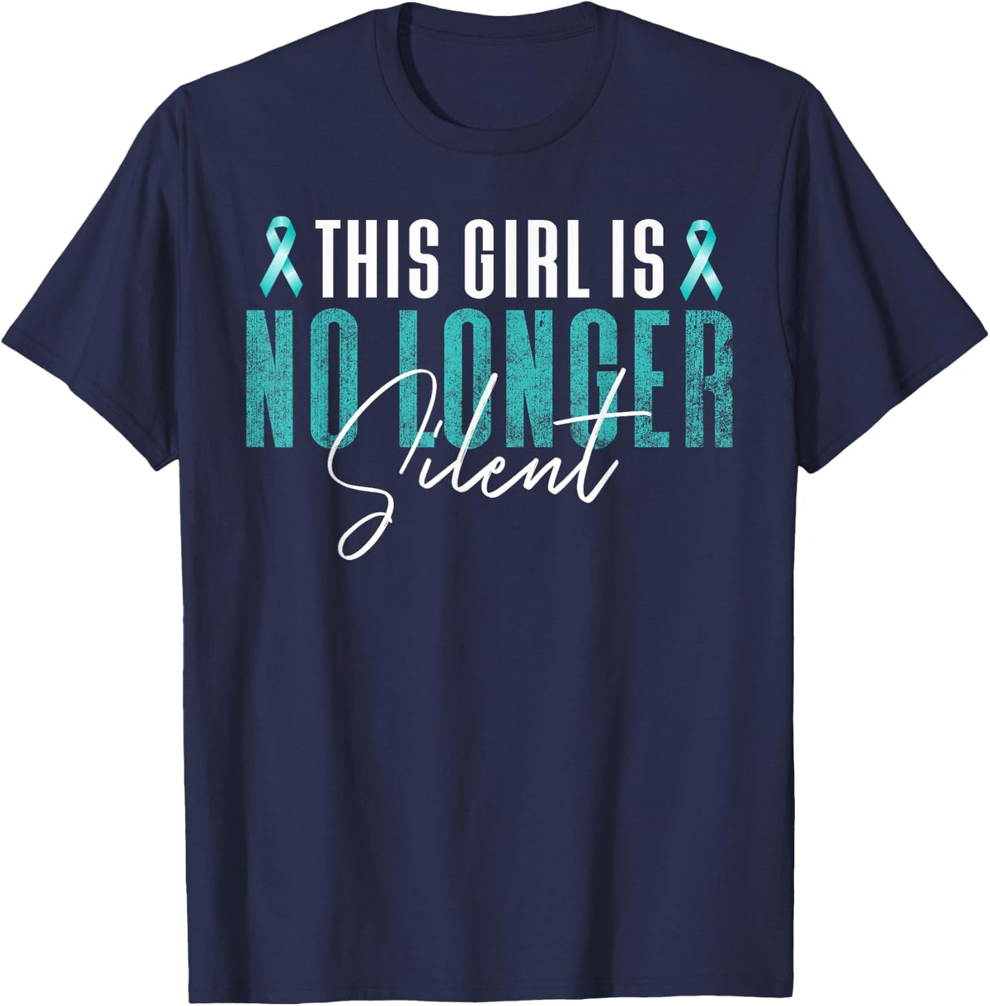 No Longer Silent Sexual Harassment Assault Awareness graphic T-Shirt - T-Shirt | Navy