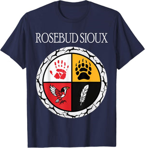 Rosebud Sioux Native American Medicine Wheel T-Shirt - T-Shirt | Navy