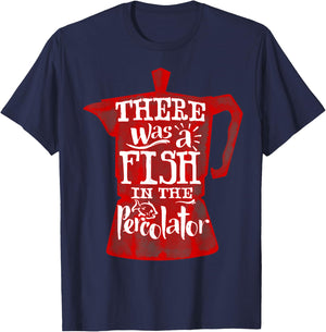 Twin Peaks Fish In the Percolator Coffee Pot Graphic T-Shirt - T-Shirt | Navy