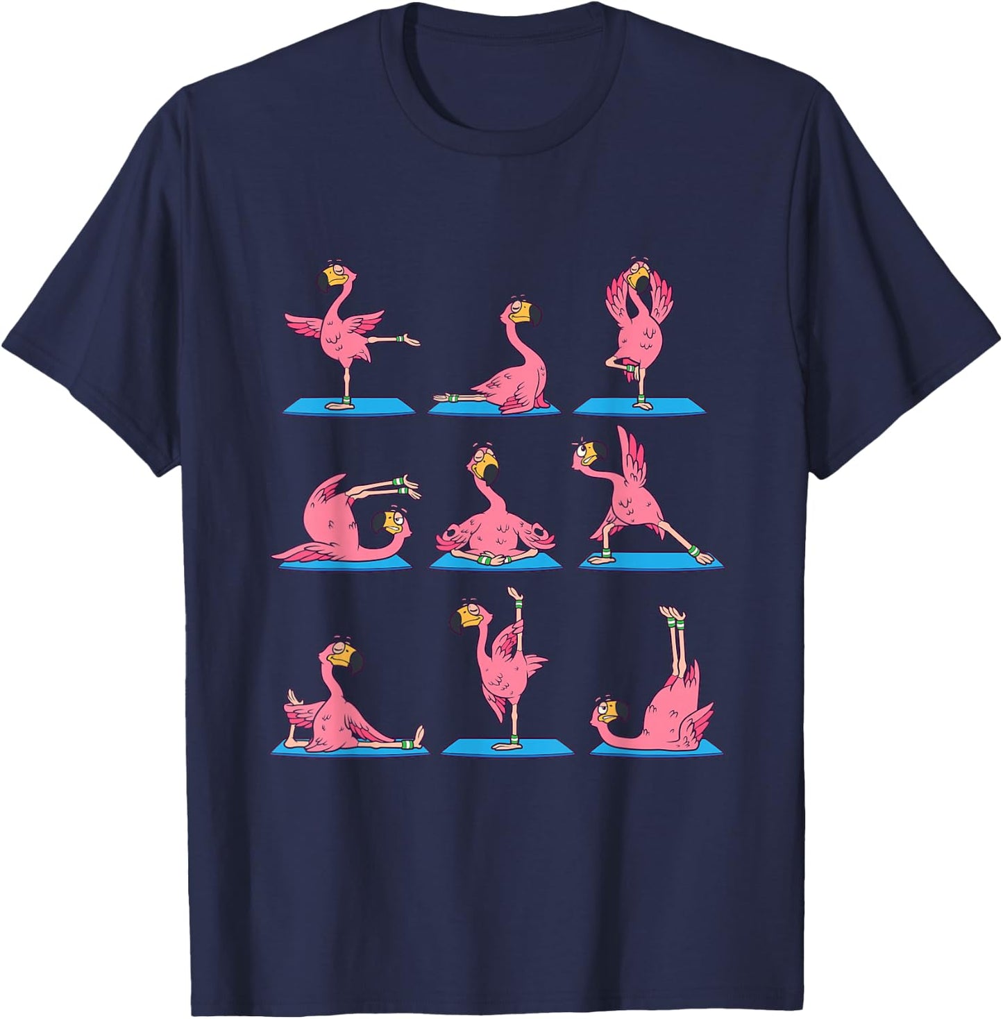 Flamingo Yoga Position Workout Flamingo Bird Gift T-Shirt - T-Shirt | Navy