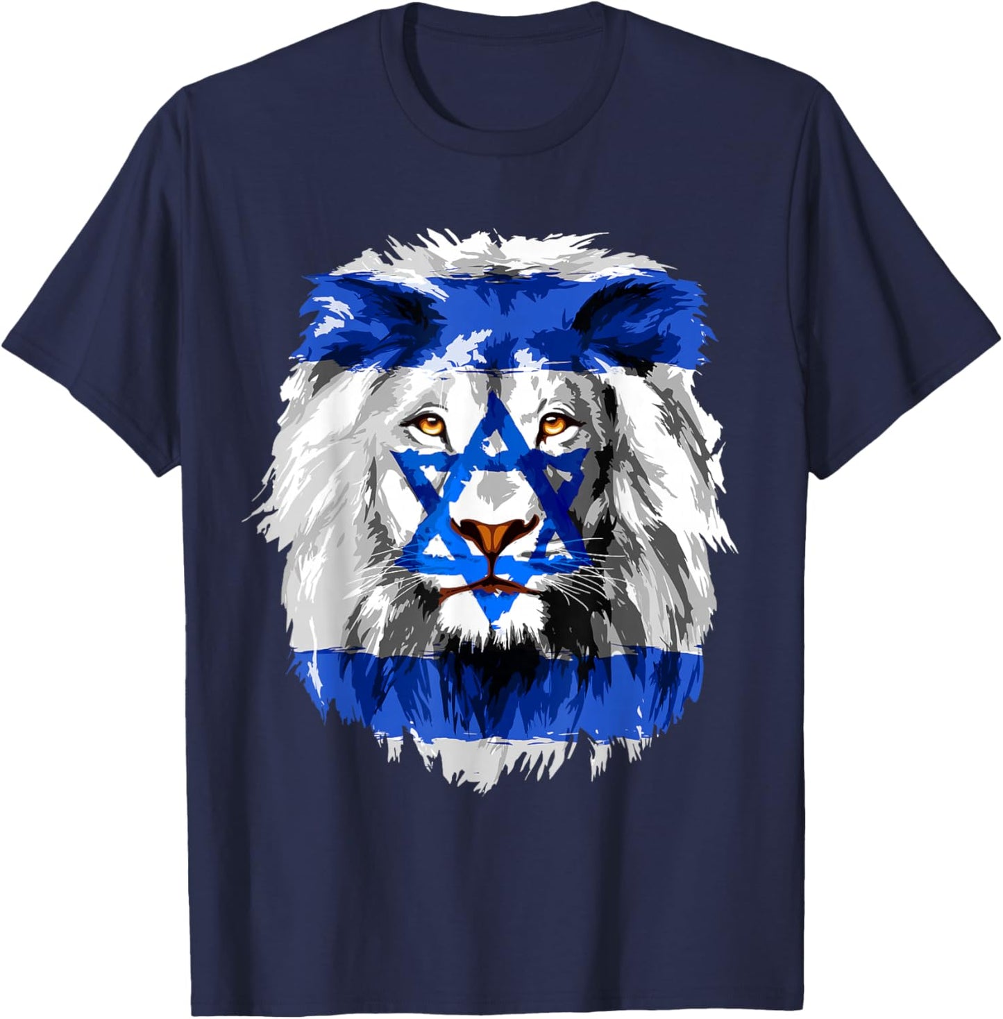 Jew Star Of David Lion Head Patriotic Jewish Flag Kids Men T-Shirt - T-Shirt | Navy