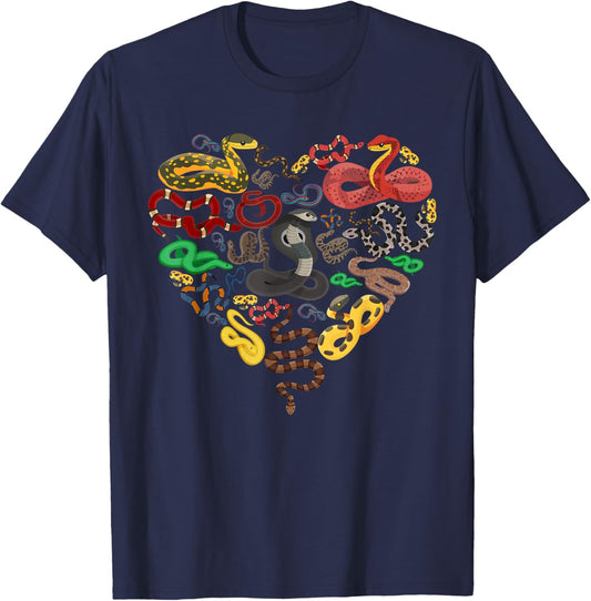 Different Types Of Snakes Boys Girl Educational Serpent T-Shirt - T-Shirt | Navy
