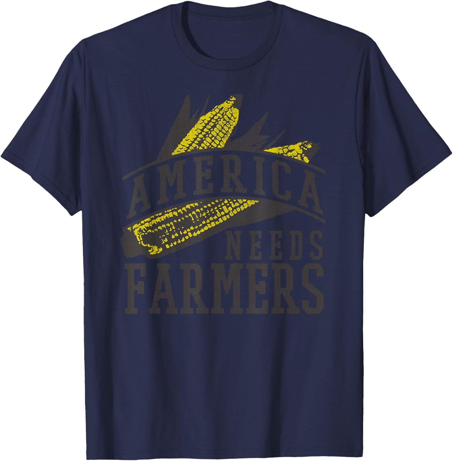 Farmer - Corn America Needs Farmers Shirt Gift T-Shirt - T-Shirt | Navy