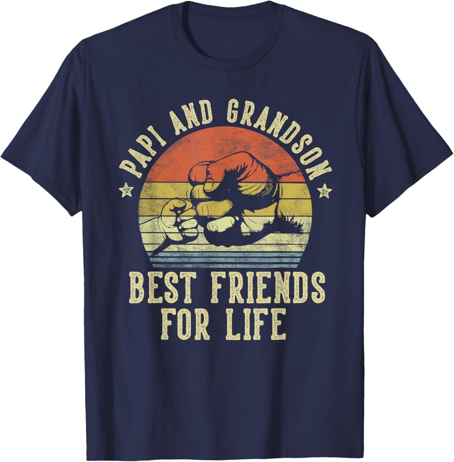 Papi and Grandson Best Friends for Life Funny Papi T-Shirt - T-Shirt | Navy
