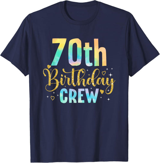 70 Years Old Birthday Party Group Family 70th Birthday Crew T-Shirt - T-Shirt | Navy