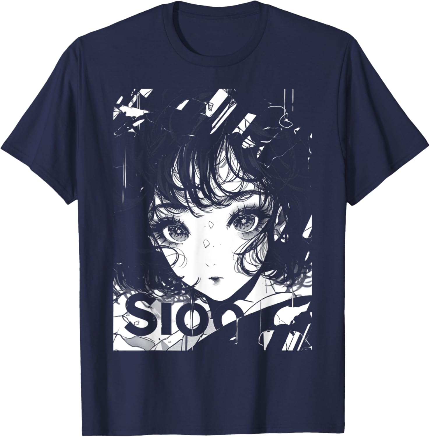 80s 90s Anime Manga Girl | Kawaii Shojo Streetwear Harajuku T-Shirt - T-Shirt | Navy