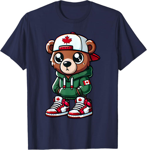Funny Canada Day Cute Bear Canada Flag For Kids Girls Boys
