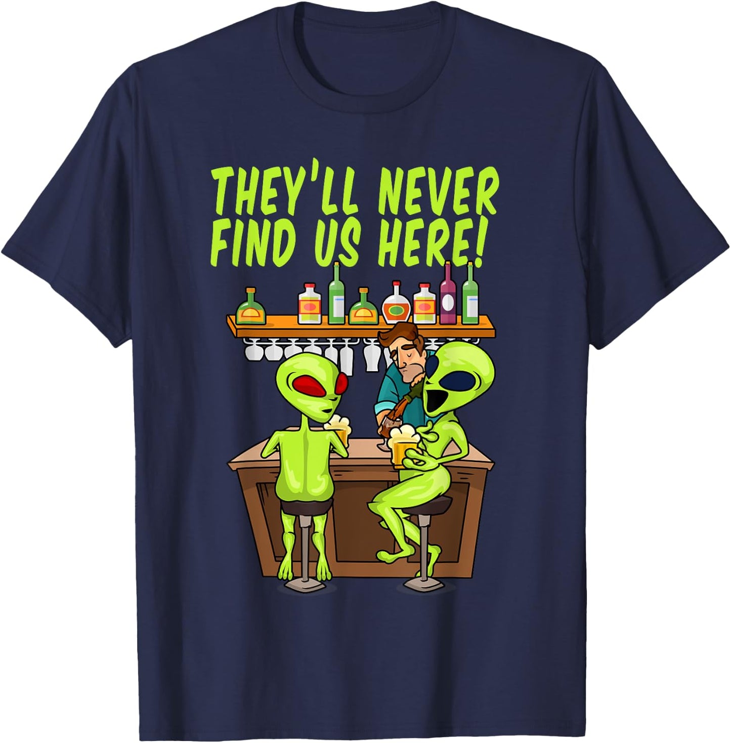 Funny Storm Area 51 Festival Apparel, Alien UFO Hunter Humor T-Shirt - T-Shirt | Navy
