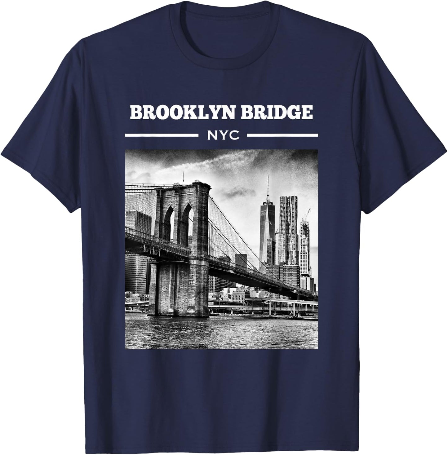 Brooklyn Bridge New York City shirt NYC Gifts Men Women T-Shirt - T-Shirt | Navy