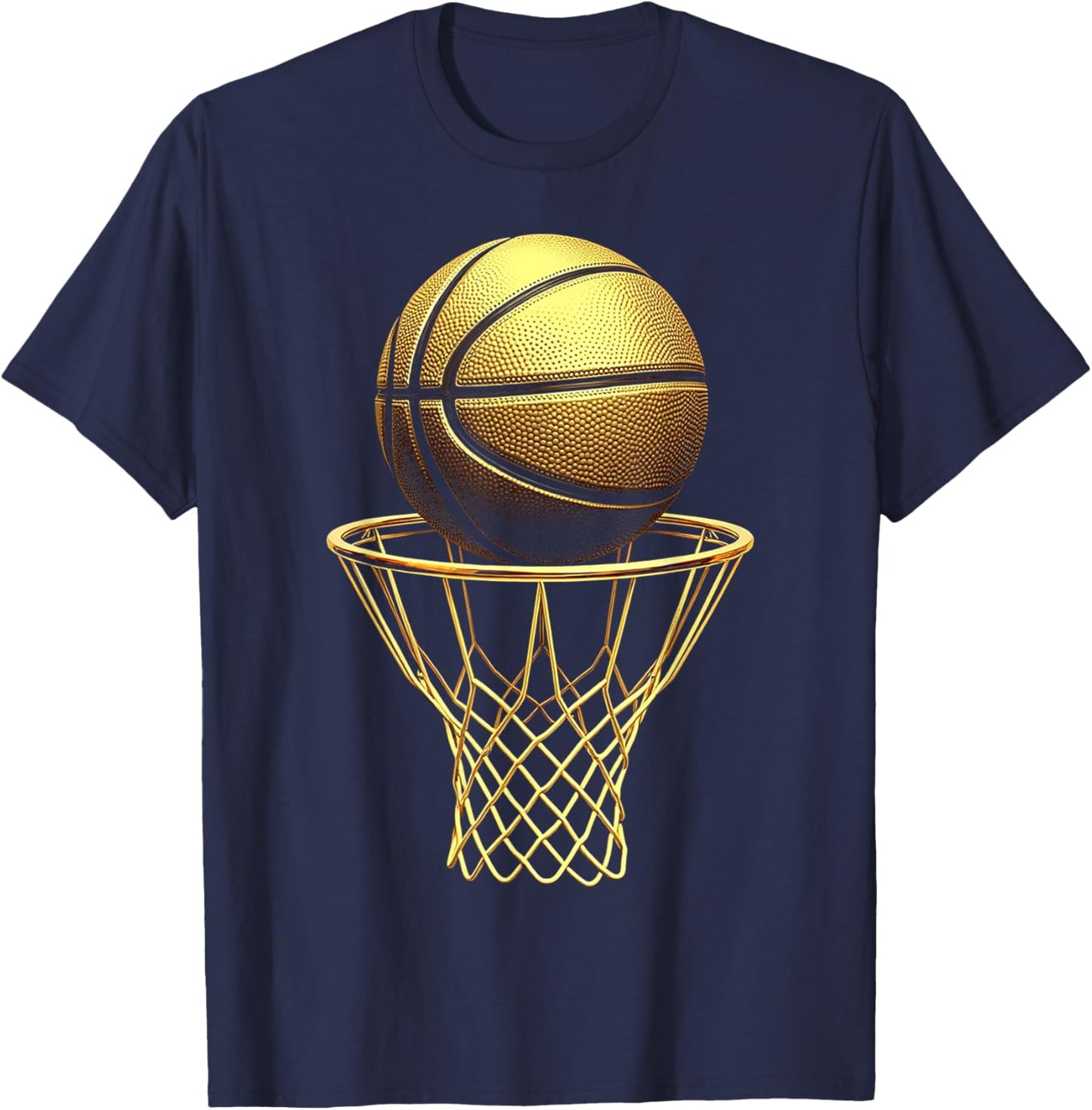 Basketball Player Cool Trophy Sports Lover Game Day BBall T-Shirt - T-Shirt | Navy
