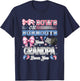 Burnouts or Bows Grandpa Loves You Gender Reveal Party T-Shirt - T-Shirt | Navy