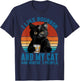 Vintage I Like Bourbon My Cat And Maybe 3 People Black Cat T-Shirt - T-Shirt | Navy