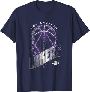 NBA Los Angeles Lakers Lightning Bolt Basketball Logo T-Shirt - T-Shirt | Navy