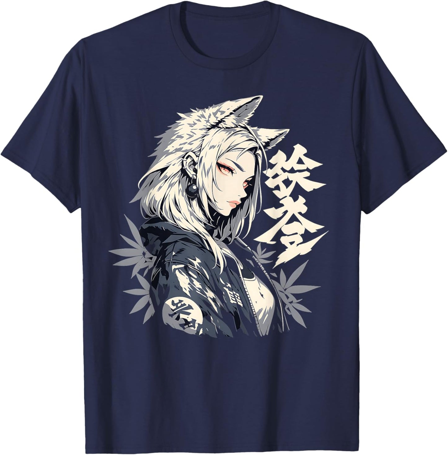 Goth Grunge Demon Anime Furry Wolf Horror Alt Aesthetic , Small, Black T-Shirt - T-Shirt | Navy