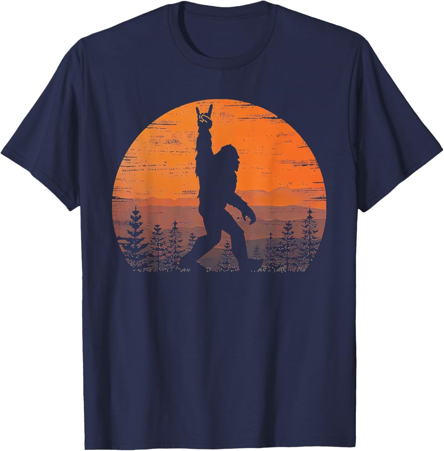 Bigfoot Moon Graphic Night Forest! Cool Sasquatch Men Women T-Shirt - T-Shirt | Navy