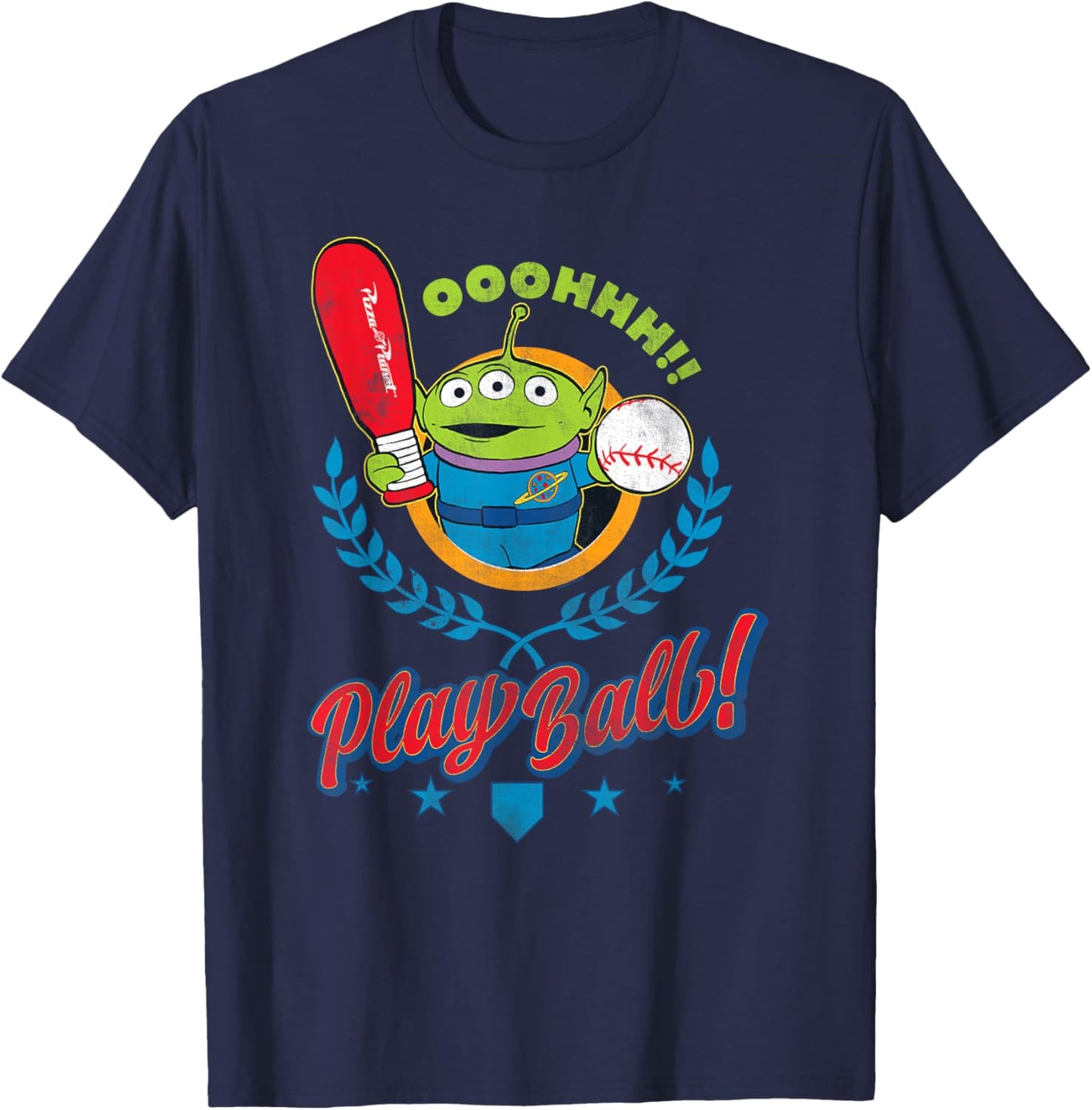 Disney and Pixar's Toy Story Alien Play Ball Baseball Sports T-Shirt - T-Shirt | Navy
