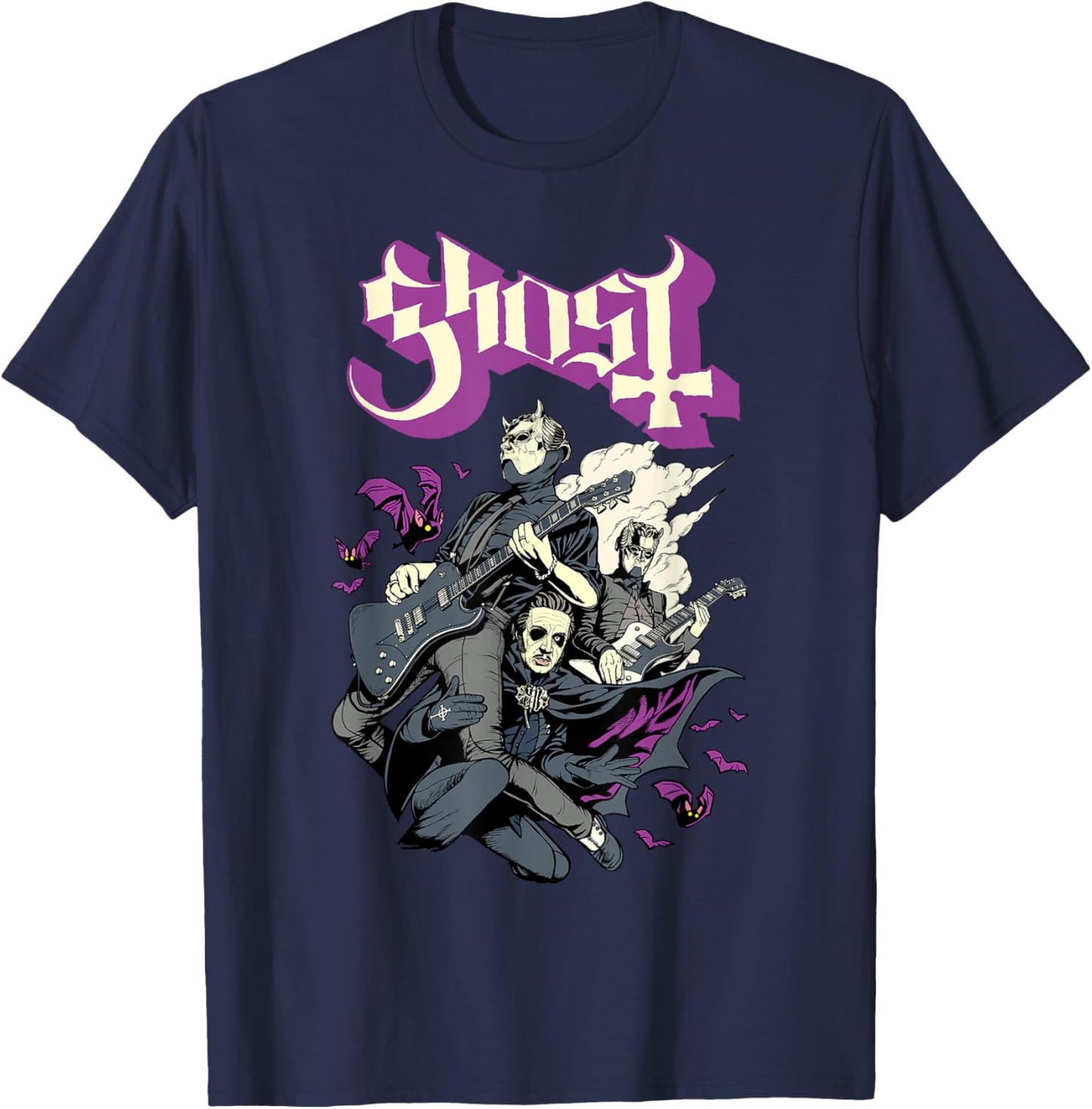 Ghost – Bats and Band T-Shirt - T-Shirt | Navy