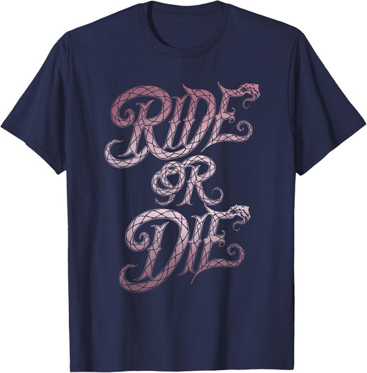 Ride or Die Motivational Men Women T-Shirt - T-Shirt | Navy