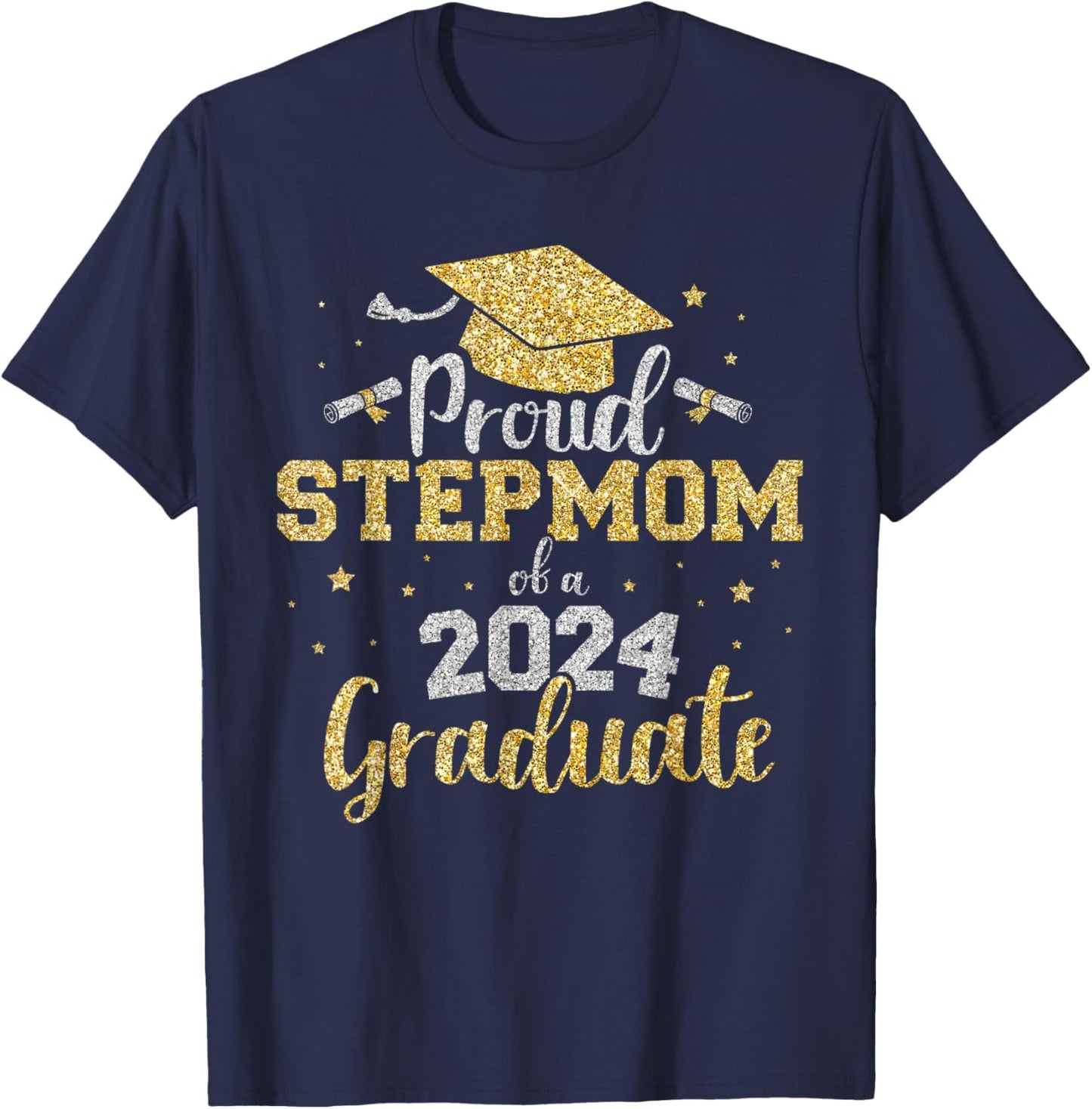 Proud stepmom of a class of 2024 graduate senior graduation T-Shirt - T-Shirt | Navy
