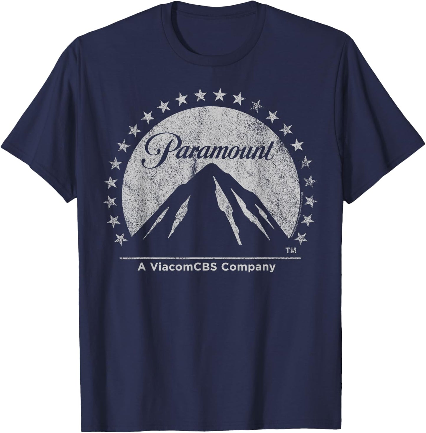 Paramount Simple Vintage Logo T-Shirt - T-Shirt | Navy