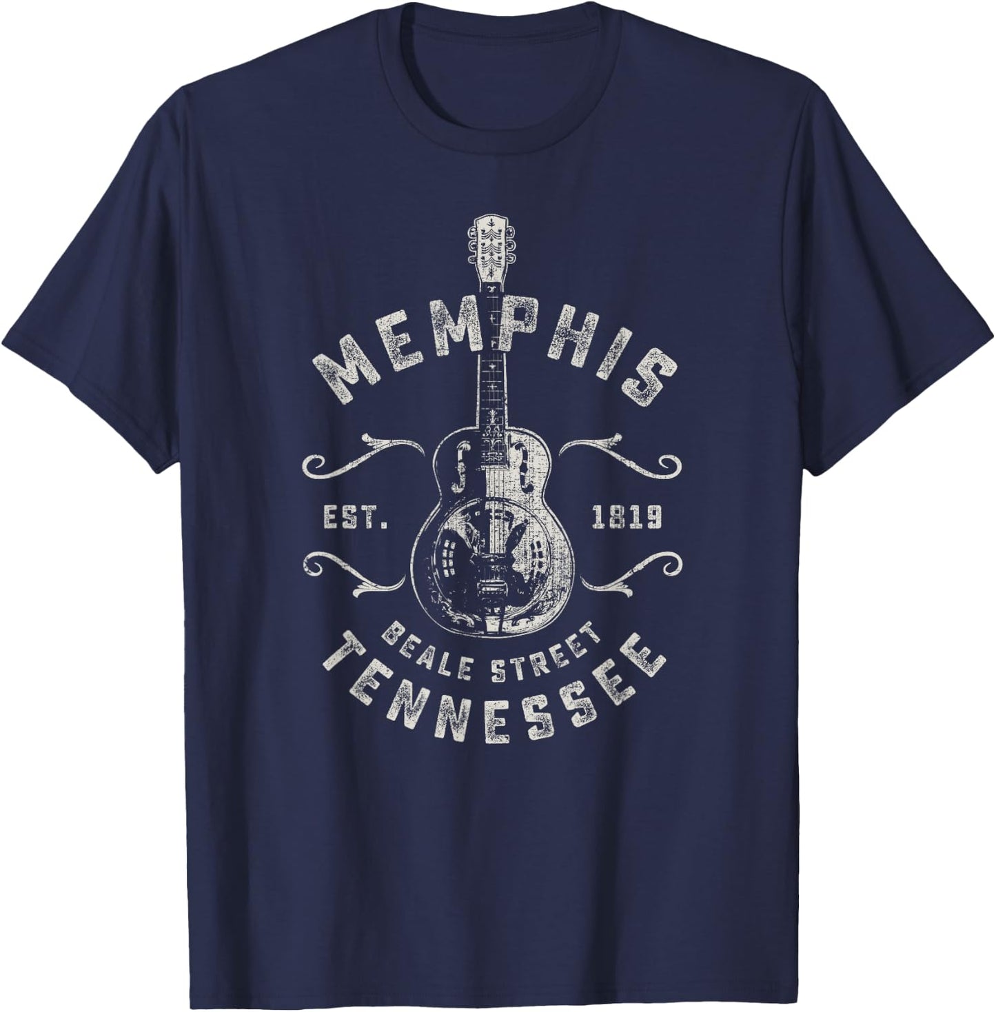 Memphis Beale Street USA Vintage T-Shirt - T-Shirt | Navy