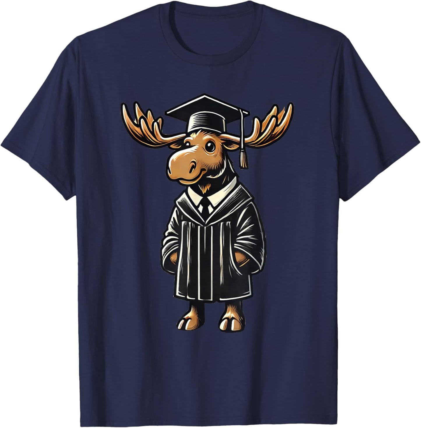 Cute Moose Graduation T-Shirt - T-Shirt | Navy