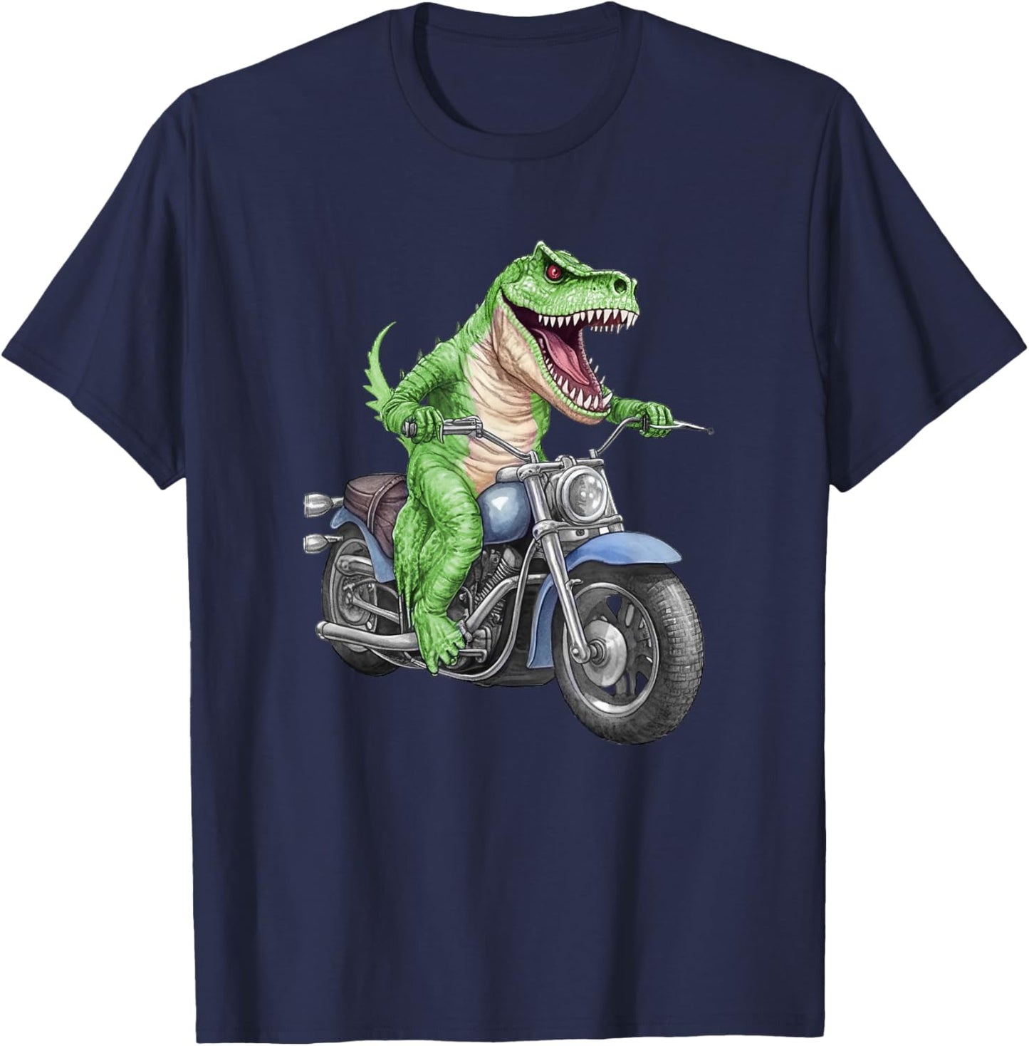 Dinosaur On Motorcycle, Funny, Jokes, Sarcastic T-Shirt - T-Shirt | Navy